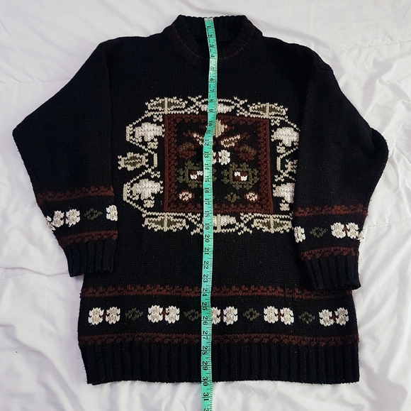 Vintage St Michael wool black mock neck grandpa sweater - Picture 5 of 6